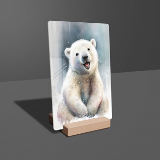 Acrylic glass Watercolor polar bear