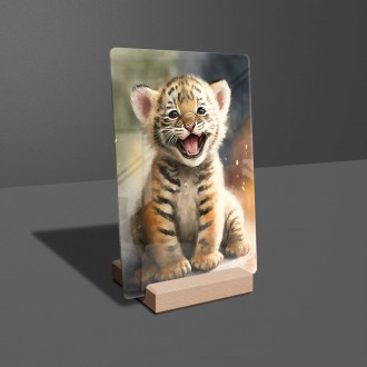 Acrylic glass Watercolor tiger