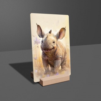 Acrylic glass Watercolor rhinoceros