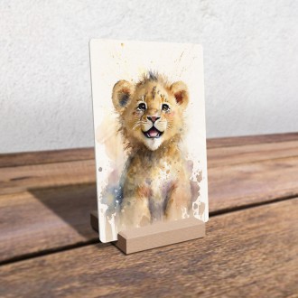 Acrylic glass Watercolor lion cub