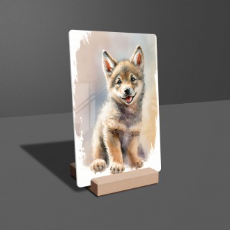 Acrylic glass Watercolor wolf