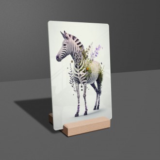 Acrylic glass Floral zebra