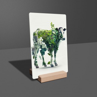Acrylic glass A natural cow