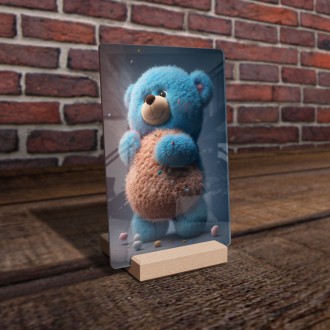 Acrylic glass Animated blue bear