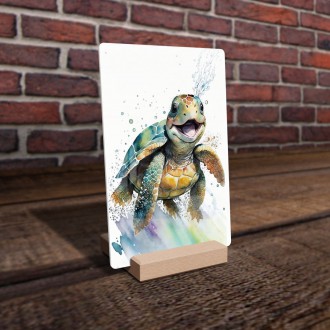 Acrylic glass Watercolor turtle