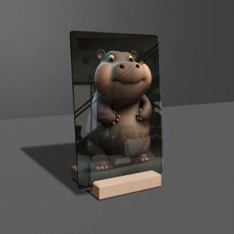 Acrylic glass Animated hippo