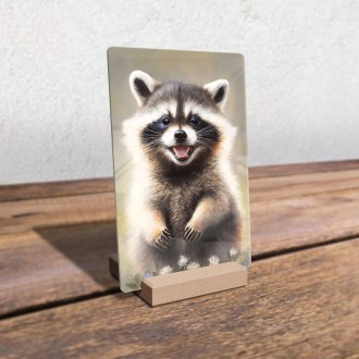 Acrylic glass Watercolor raccoon