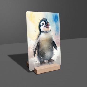 Acrylic glass Watercolor penguin