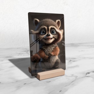 Acrylic glass Animated raccoon