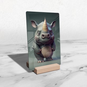 Acrylic glass Animated rhinoceros