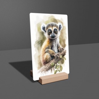 Acrylic glass Watercolor lemur