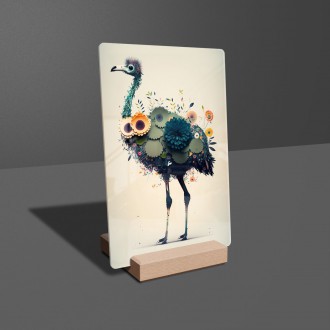 Acrylic glass Floral ostrich