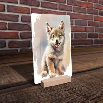 Acrylic glass Watercolor wolf
