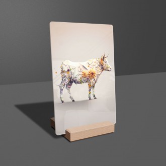 Acrylic glass Flower cow