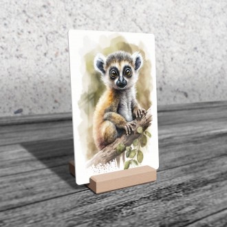 Acrylic glass Watercolor lemur