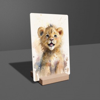 Acrylic glass Watercolor lion cub
