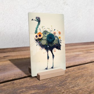 Acrylic glass Floral ostrich