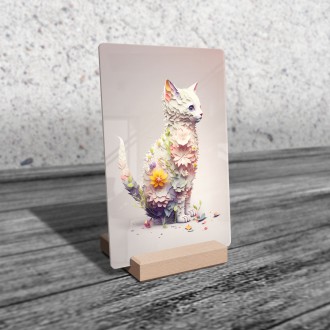Acrylic glass Flower cat
