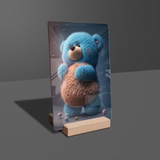 Acrylic glass Animated blue bear