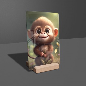 Acrylic glass Cute little monkey