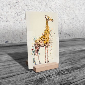Acrylic glass Floral giraffe