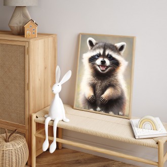 Watercolor raccoon