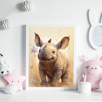 Watercolor rhinoceros