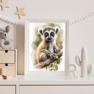 Watercolor lemur