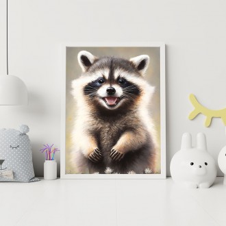 Watercolor raccoon