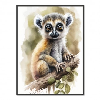 Watercolor lemur