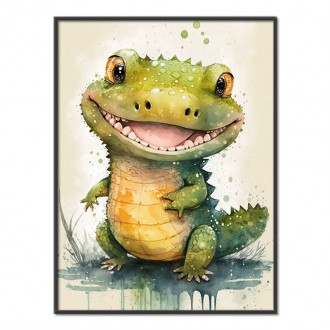Watercolor crocodile