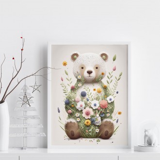 Floral polar teddy bear