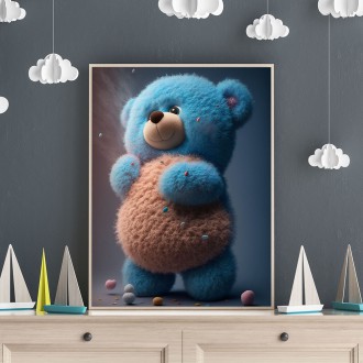 Animated blue bear