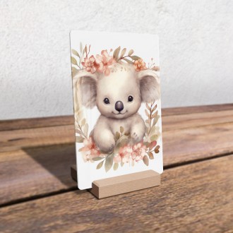 Acrylic glass Baby koala in flowers