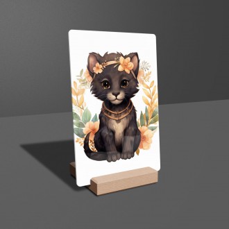 Acrylic glass Panther cub in flowers