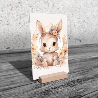 Acrylic glass Baby hare in flowers
