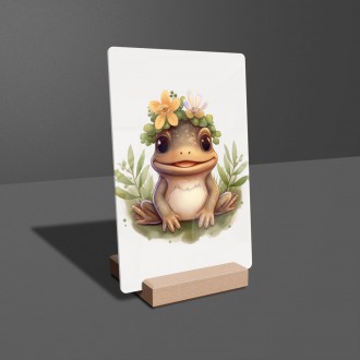 Acrylic glass Baby frog in flowers
