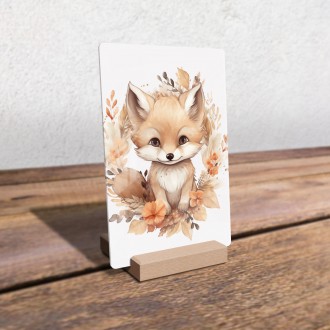 Acrylic glass Fox cub in flowers