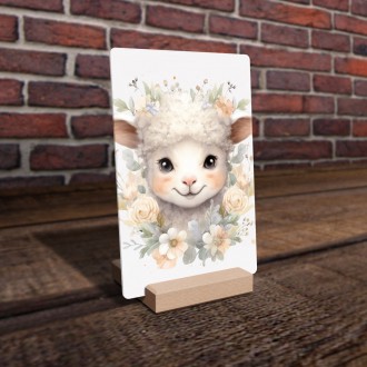 Acrylic glass Baby sheep in flowers