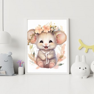 Baby mouse in flowers