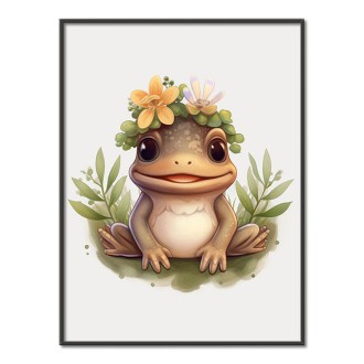 Baby frog in flowers