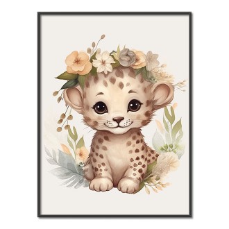 Cheetah cub in flowers