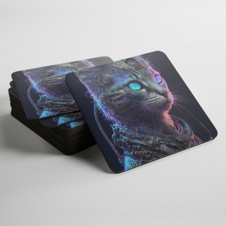 Coasters Cyborg cat