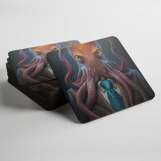 Coasters Octopus in a suit