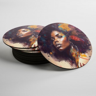 Coasters Modern Art - Afro American Woman