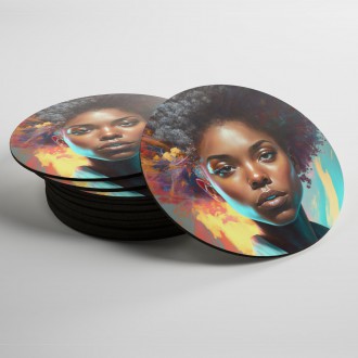 Coasters Fashion portrait - Afro