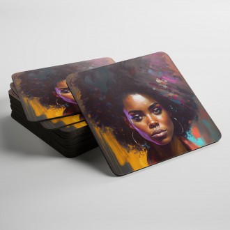 Coasters Modern Art - Afro American Woman 2