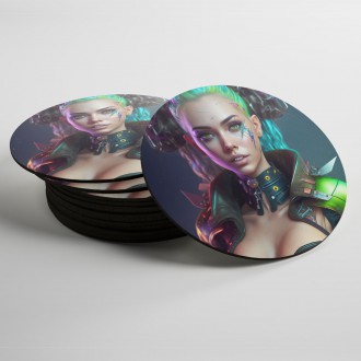 Coasters Cyberpunk girl