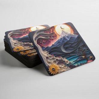 Coasters Paper landscape - mountain