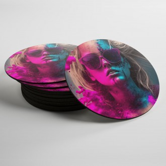 Coasters Girl in colored dust